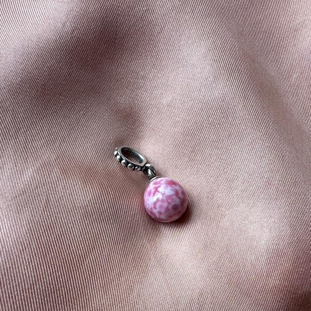 Rare/Vintage Pink Speckled egg Pandora Charm